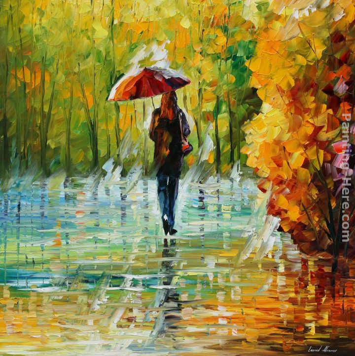 THE BEAUTY OF THE RAIN painting - Leonid Afremov THE BEAUTY OF THE RAIN art painting